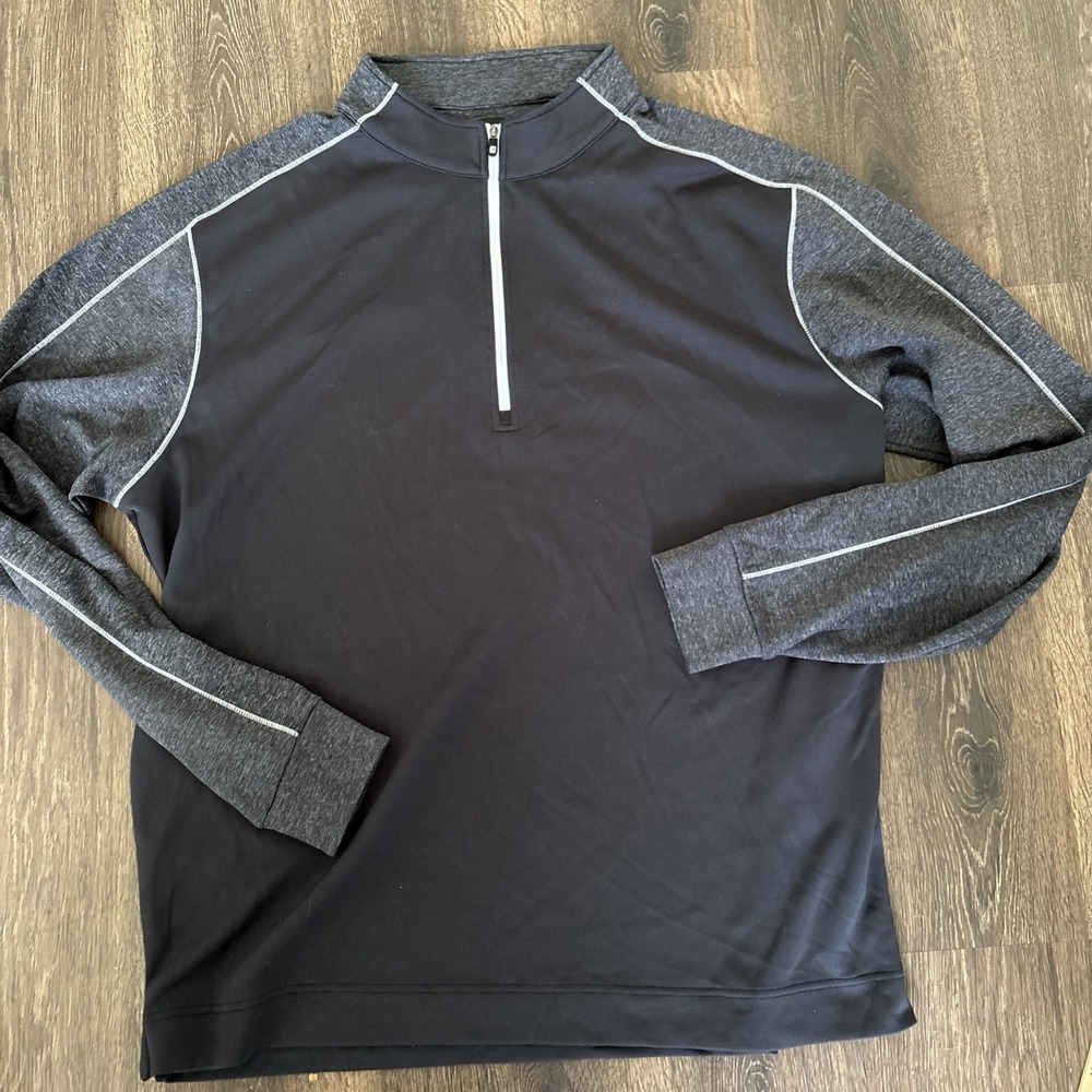FootJoy Sport Long Sleeve Pullover Golf Jacket Men's 2XL Black 1/4 Zip
